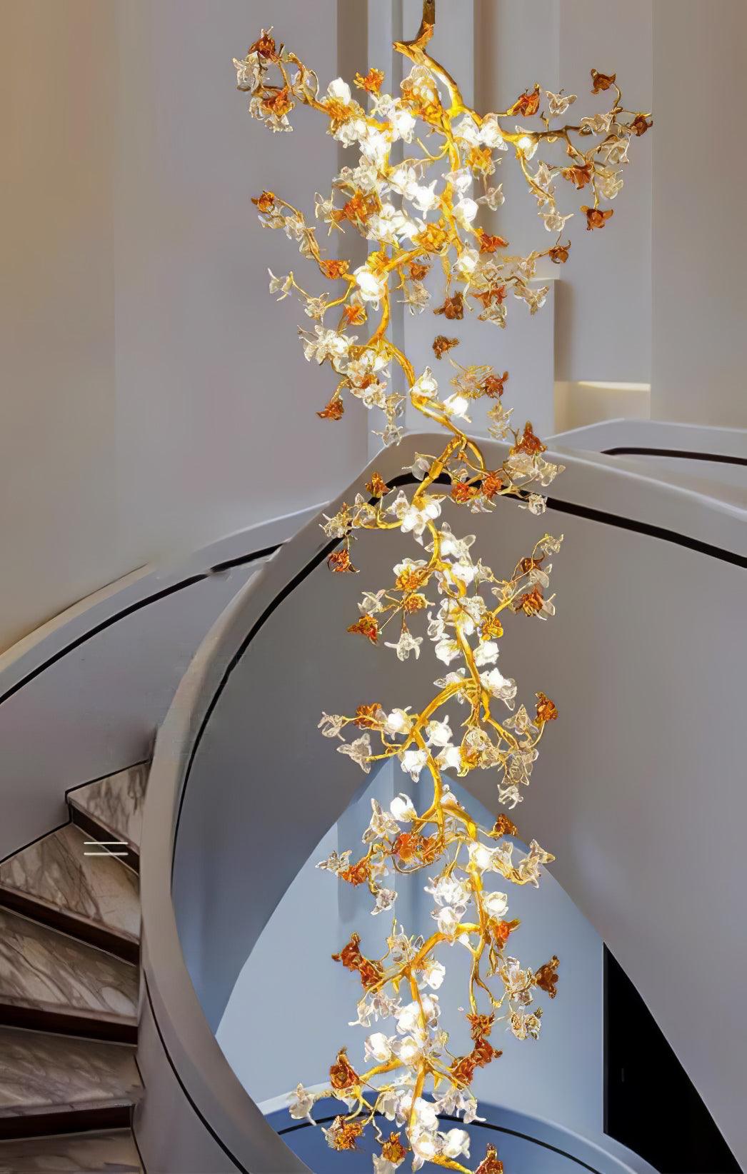 Aare Maple Branch Brass Crystal Chandelier - Lamp Outdoor