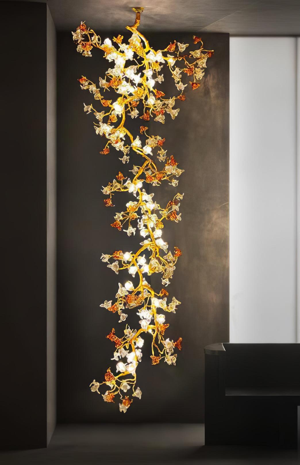 Aare Maple Branch Brass Crystal Chandelier - Lamp Outdoor