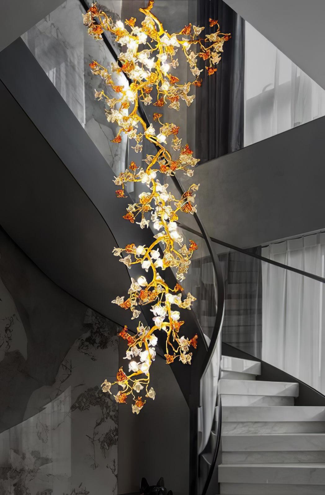 Aare Maple Branch Brass Crystal Chandelier - Lamp Outdoor