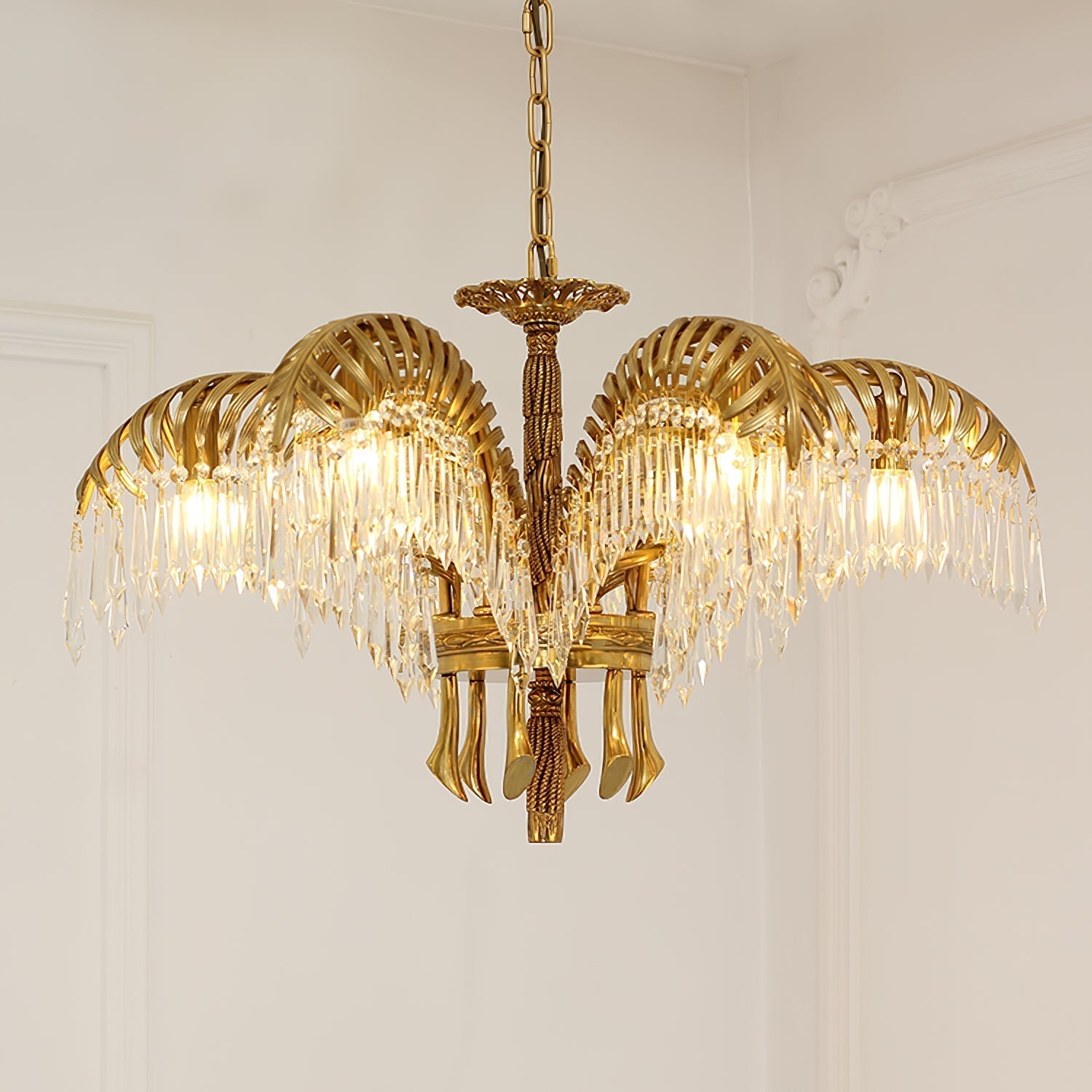 Odoraris Regal Brass Crystal Chandelier - Lamp Outdoor