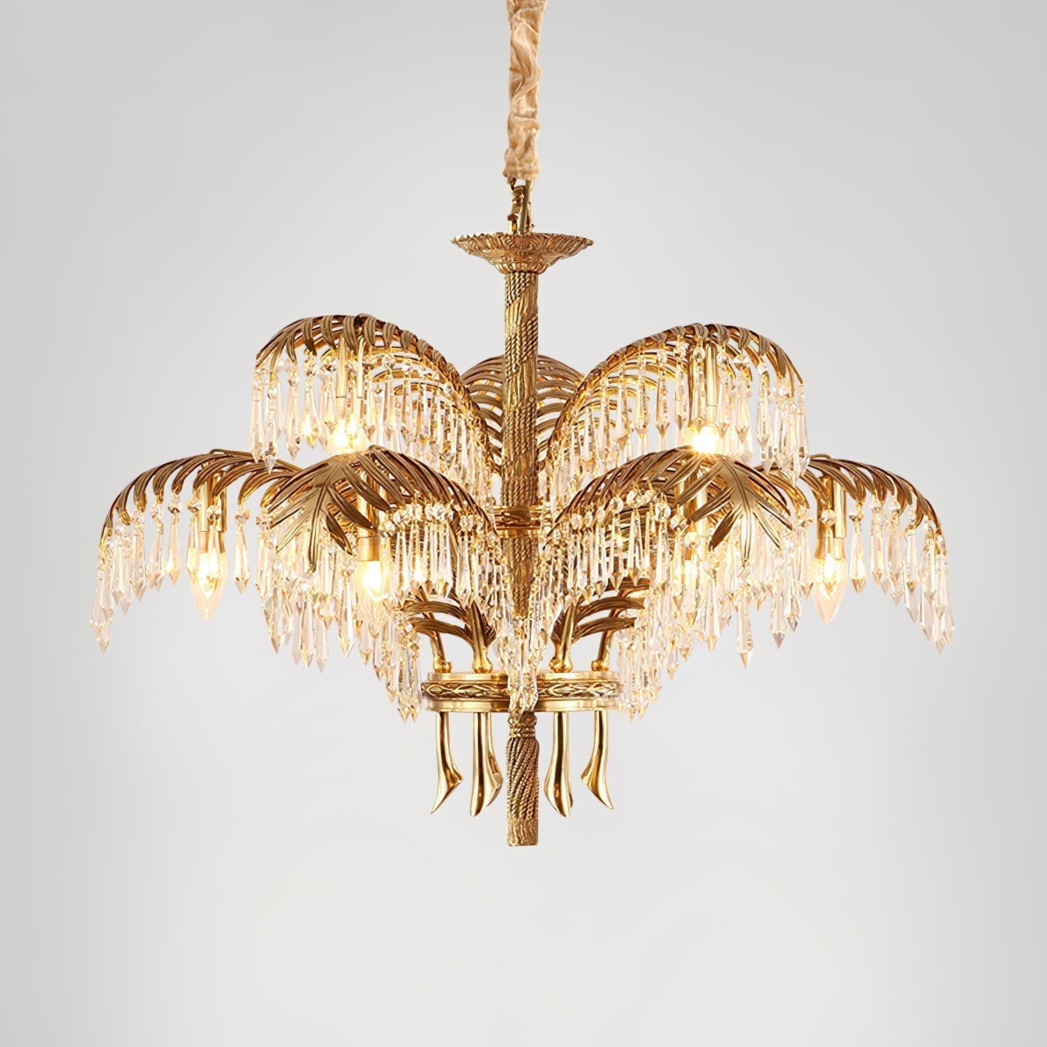 Odoraris Regal Brass Crystal Chandelier - Lamp Outdoor