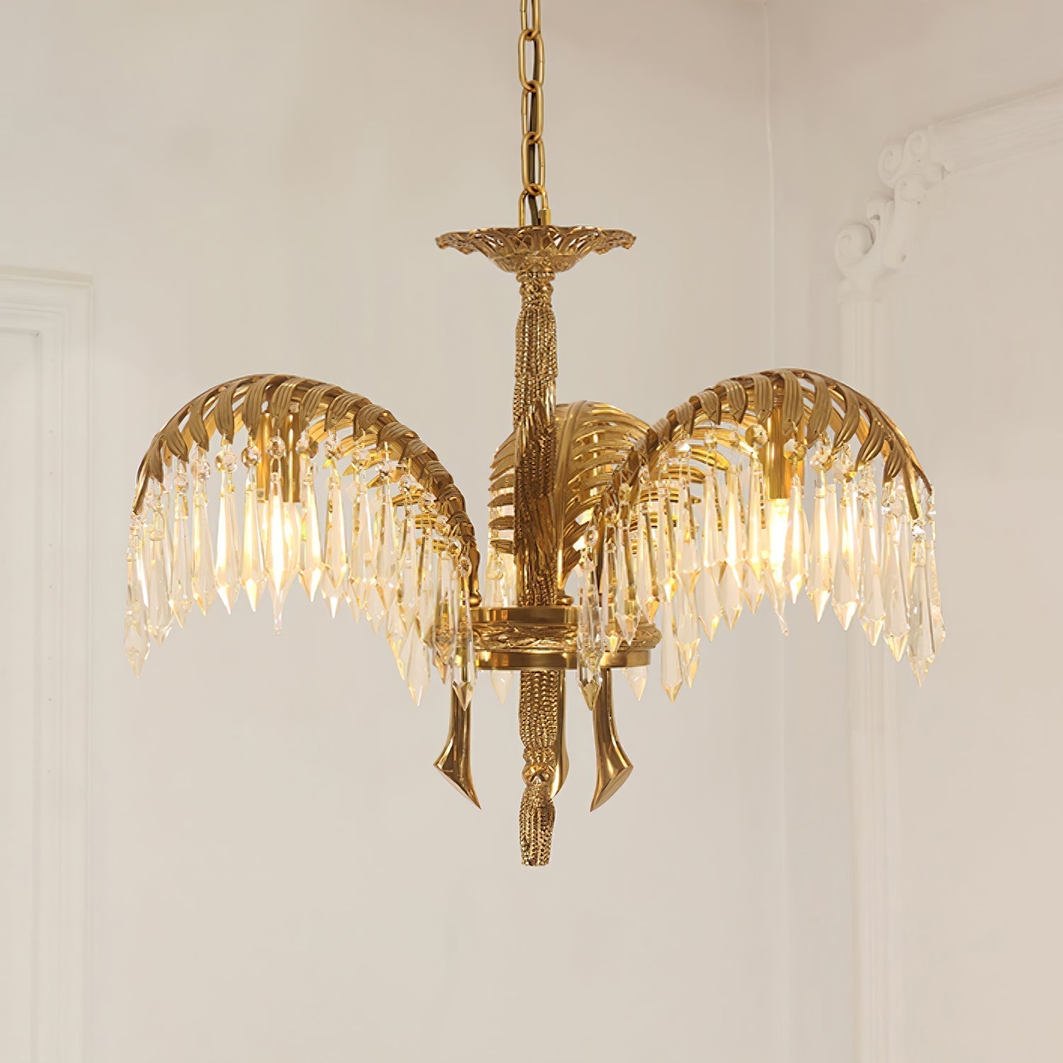Odoraris Regal Brass Crystal Chandelier - Lamp Outdoor