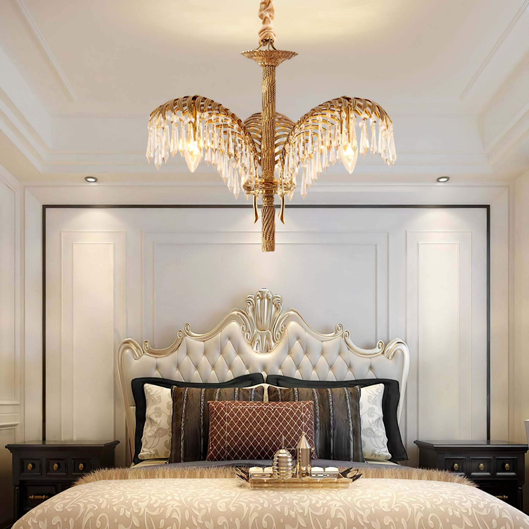 Odoraris Regal Brass Crystal Chandelier - Lamp Outdoor