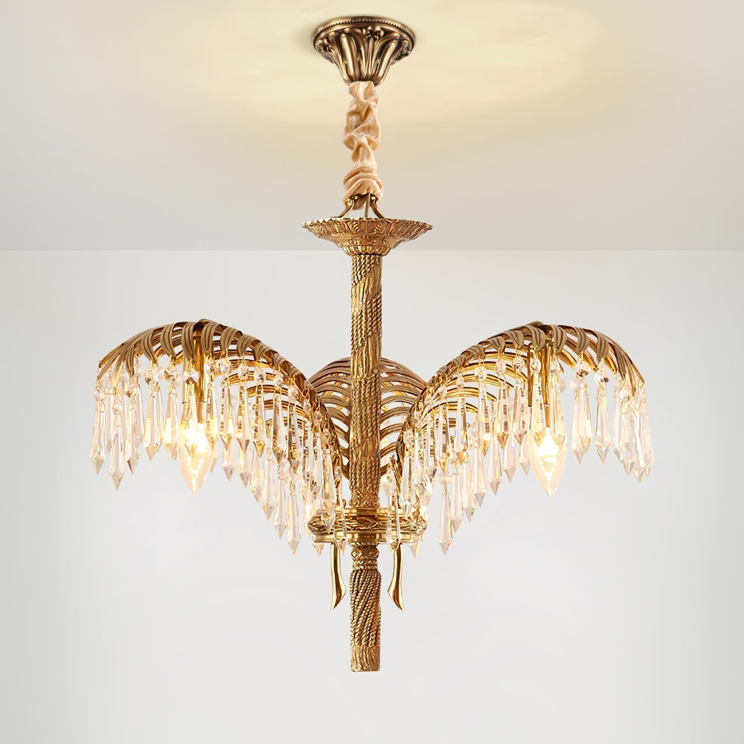 Odoraris Regal Brass Crystal Chandelier - Lamp Outdoor