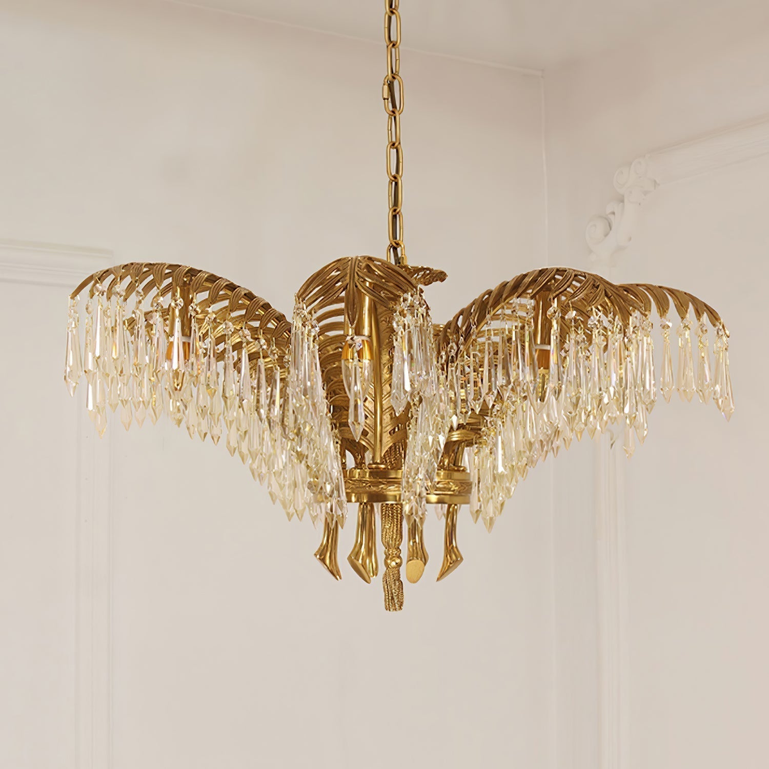 Odoraris Regal Brass Crystal Chandelier - Lamp Outdoor