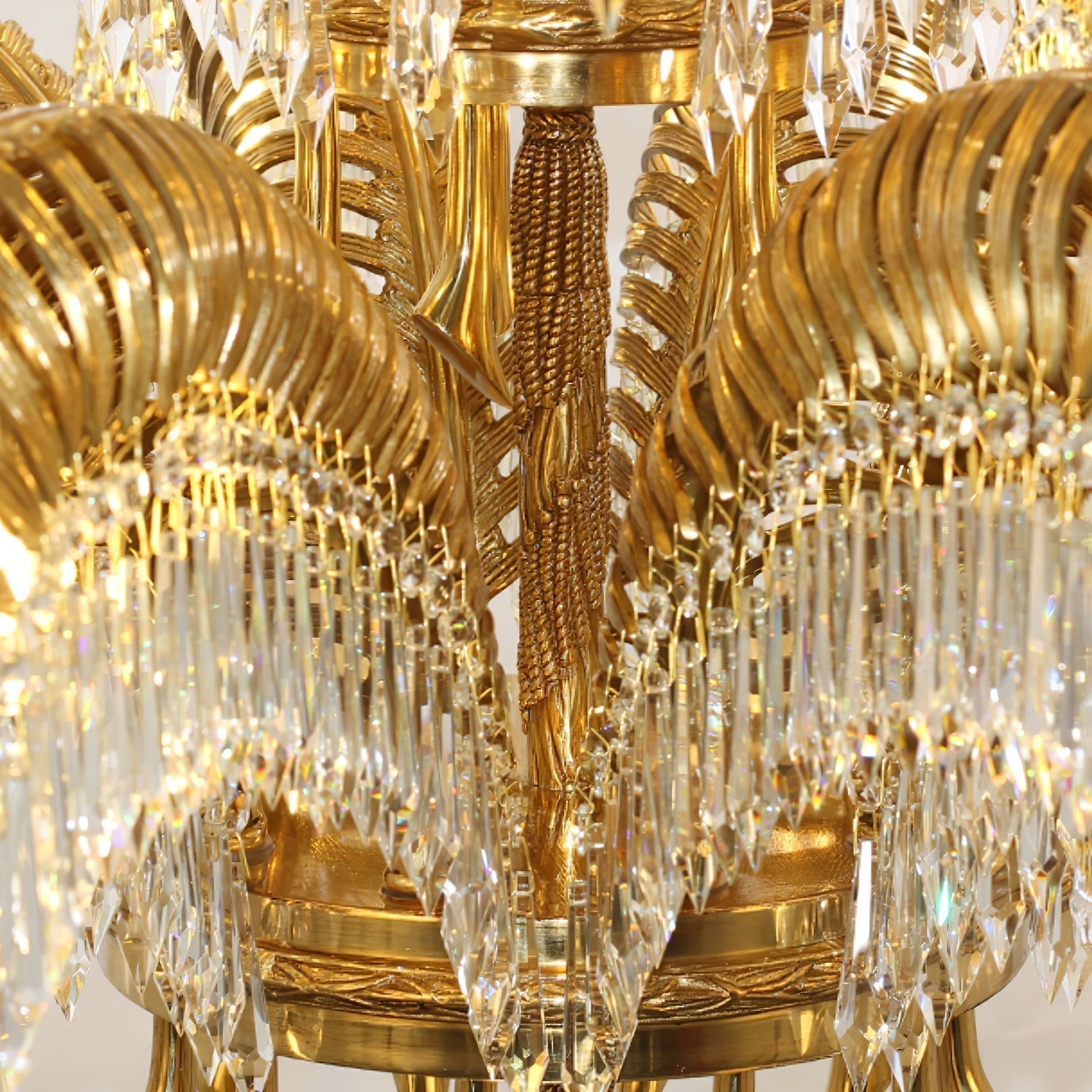 Odoraris Regal Brass Crystal Chandelier - Lamp Outdoor