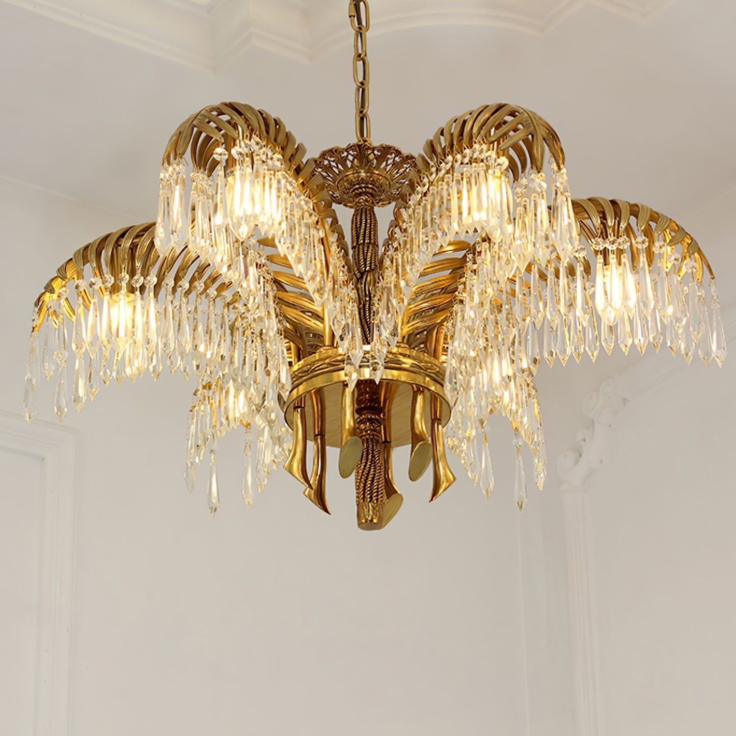 Odoraris Regal Brass Crystal Chandelier - Lamp Outdoor