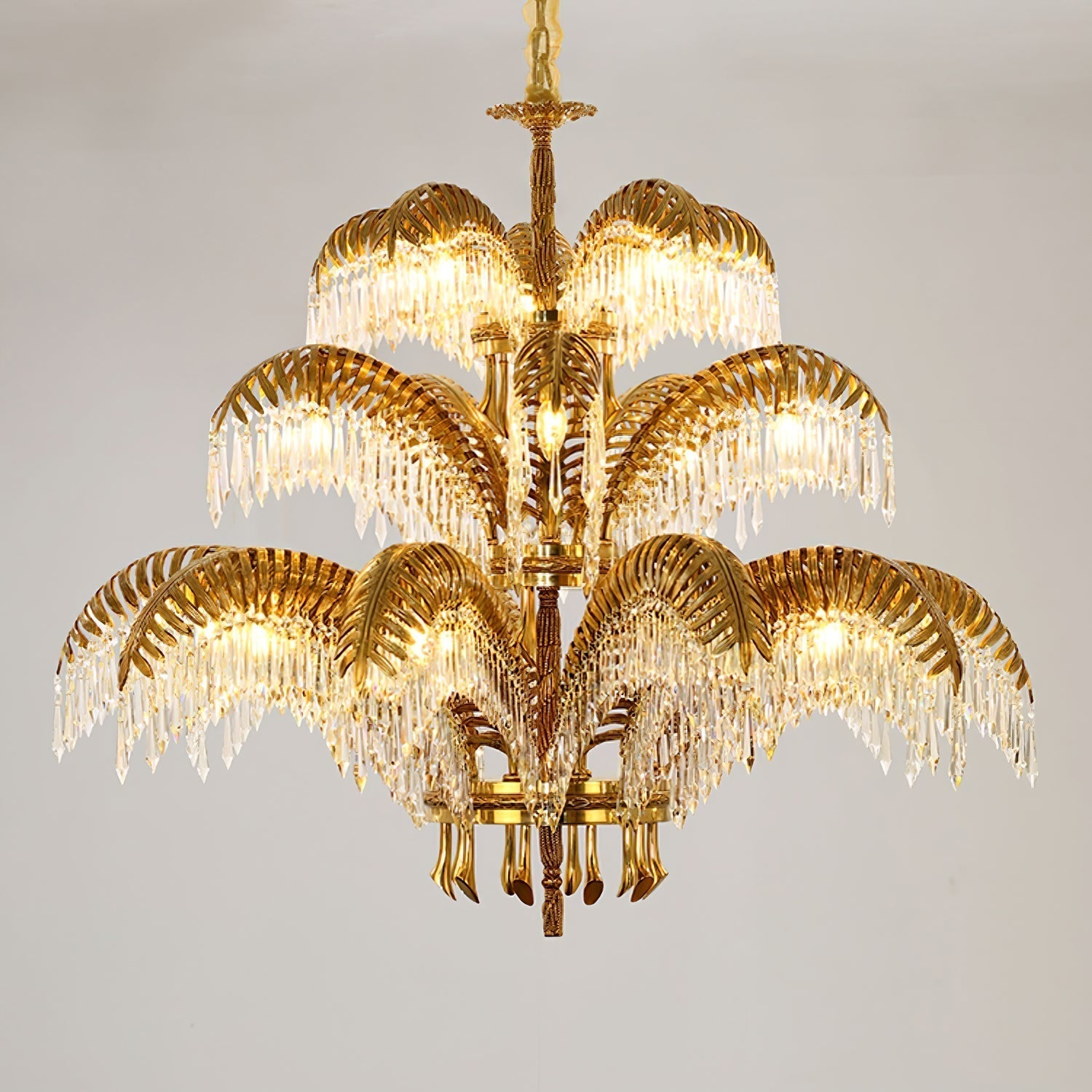Odoraris Regal Brass Crystal Chandelier - Lamp Outdoor