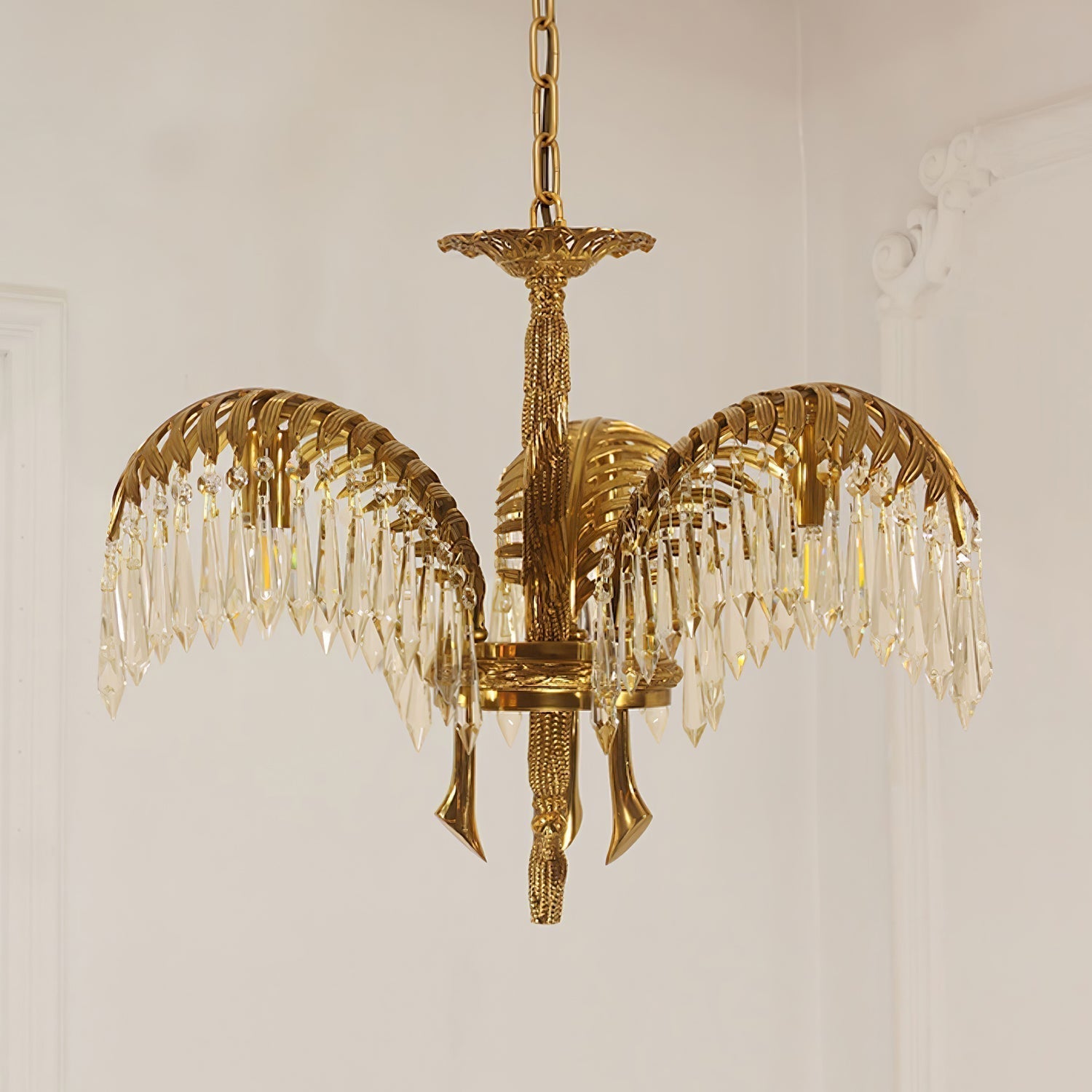 Odoraris Regal Brass Crystal Chandelier - Lamp Outdoor