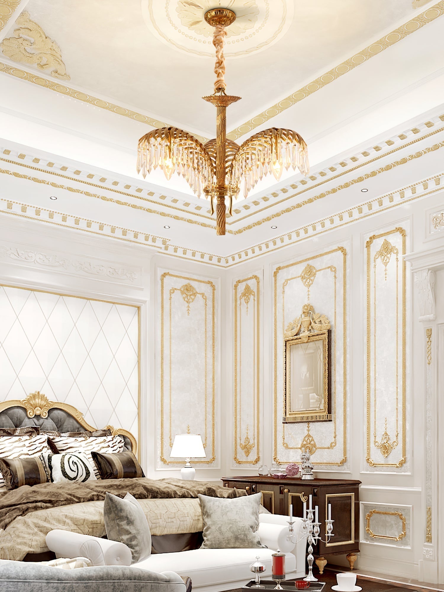 Odoraris Regal Brass Crystal Chandelier - Lamp Outdoor