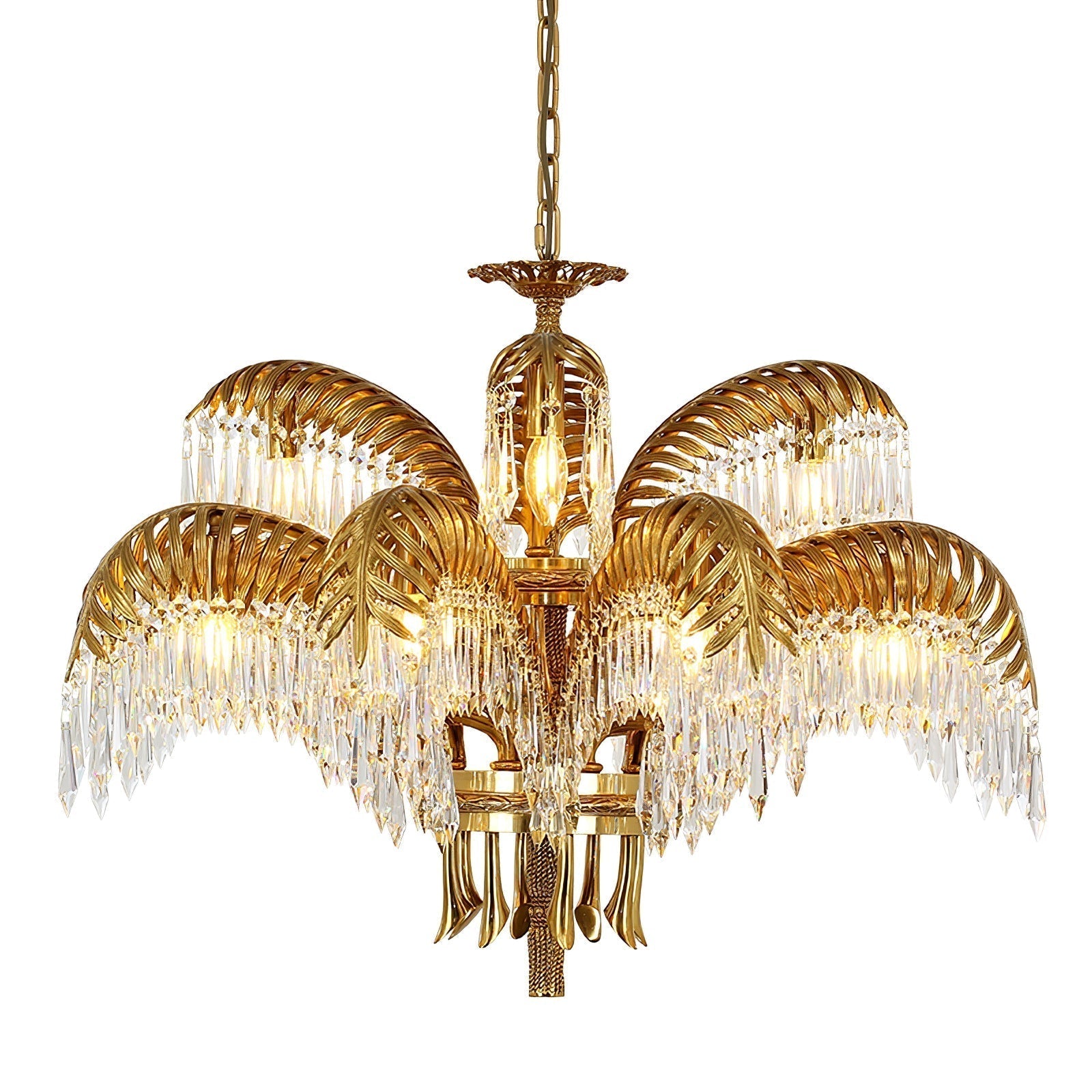 Odoraris Regal Brass Crystal Chandelier - Lamp Outdoor