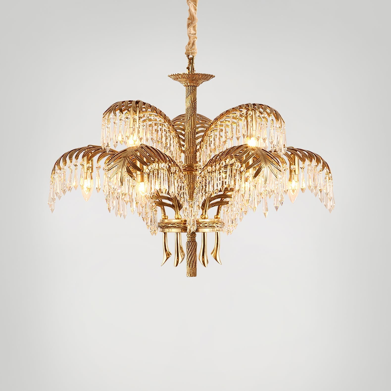 Odoraris Regal Brass Crystal Chandelier - Lamp Outdoor