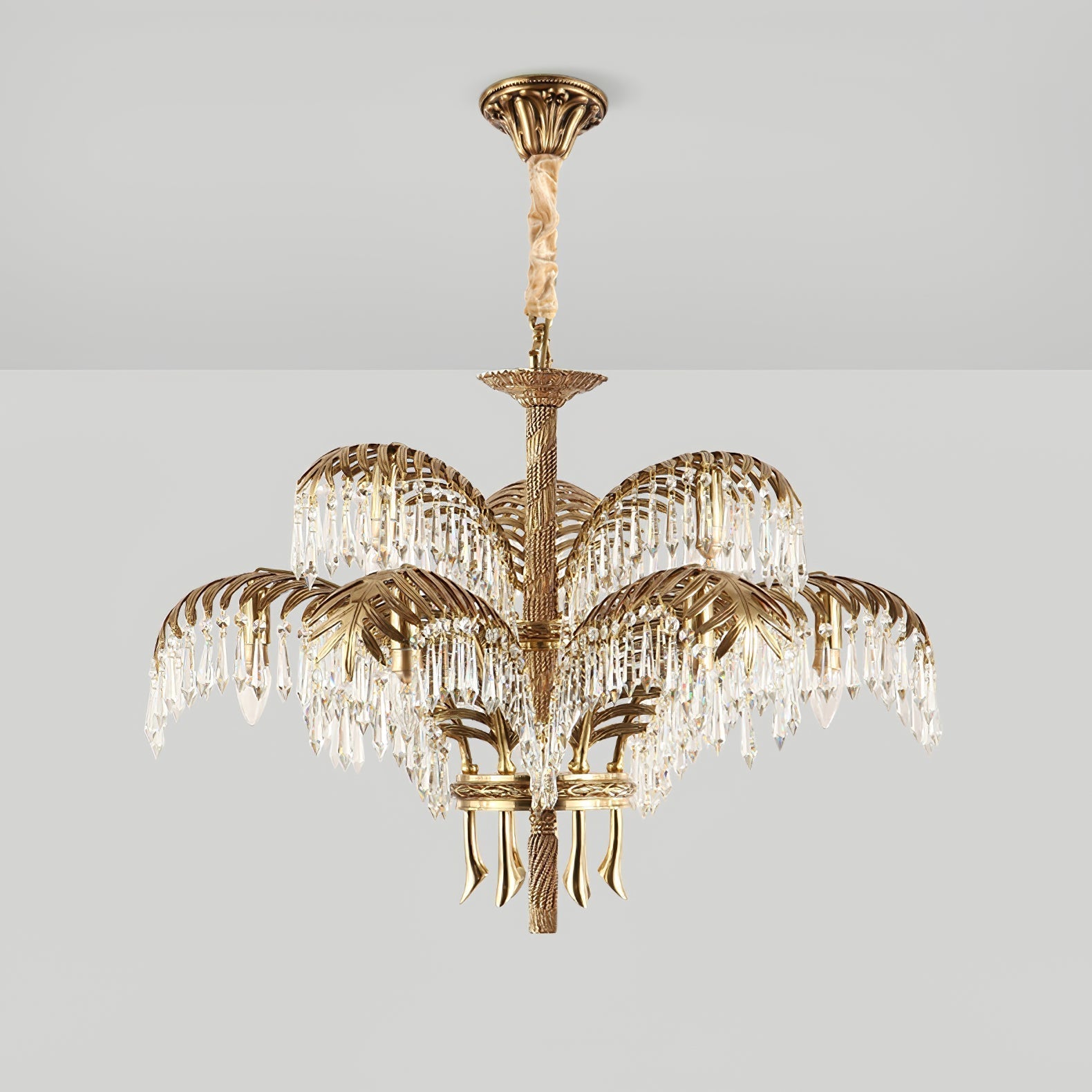 Odoraris Regal Brass Crystal Chandelier - Lamp Outdoor