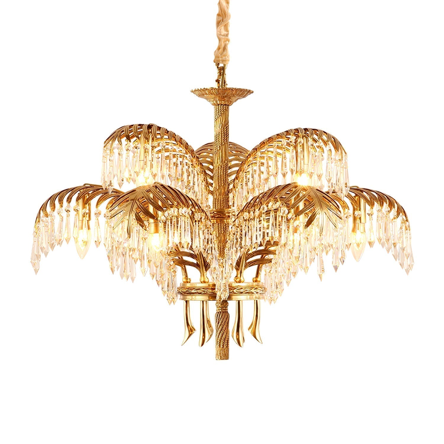 Odoraris Regal Brass Crystal Chandelier - Lamp Outdoor