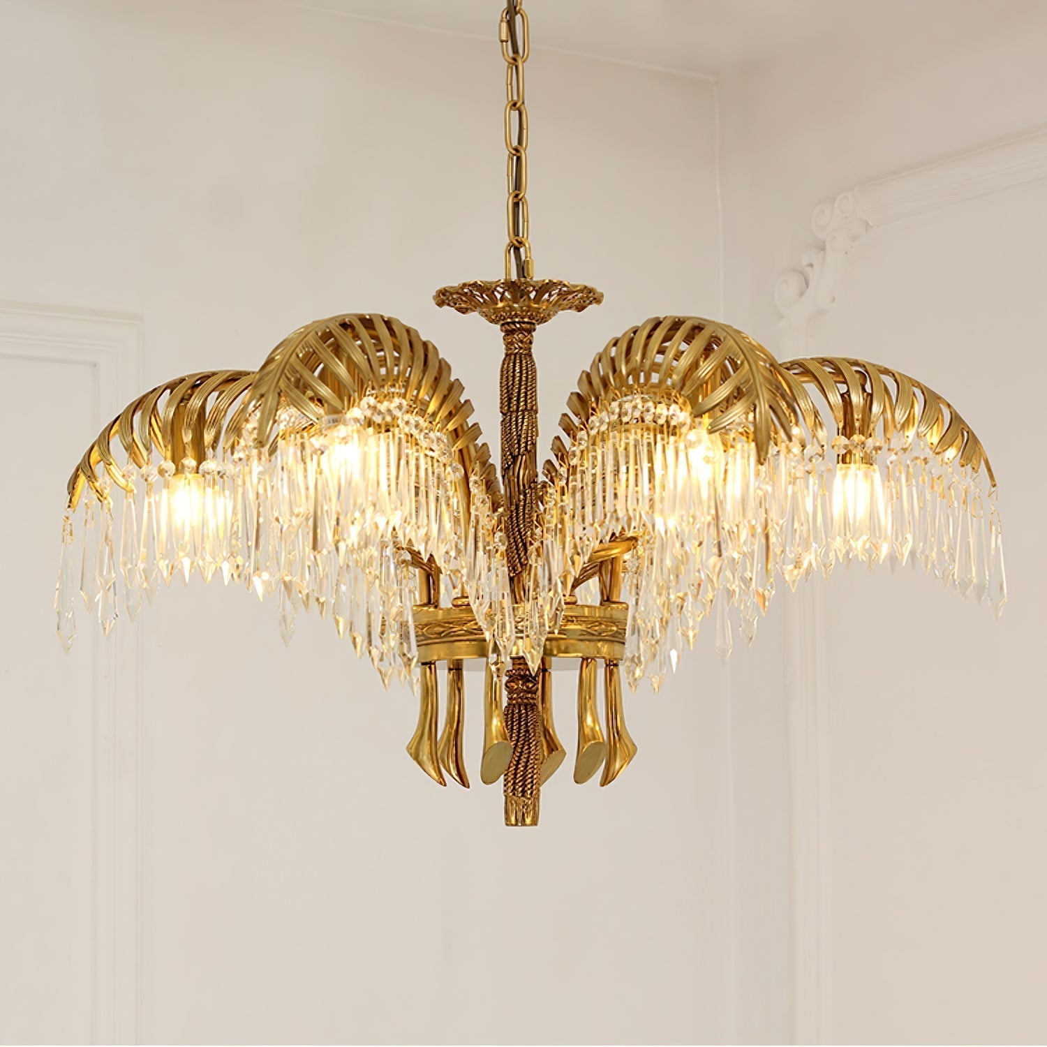 Odoraris Regal Brass Crystal Chandelier - Lamp Outdoor