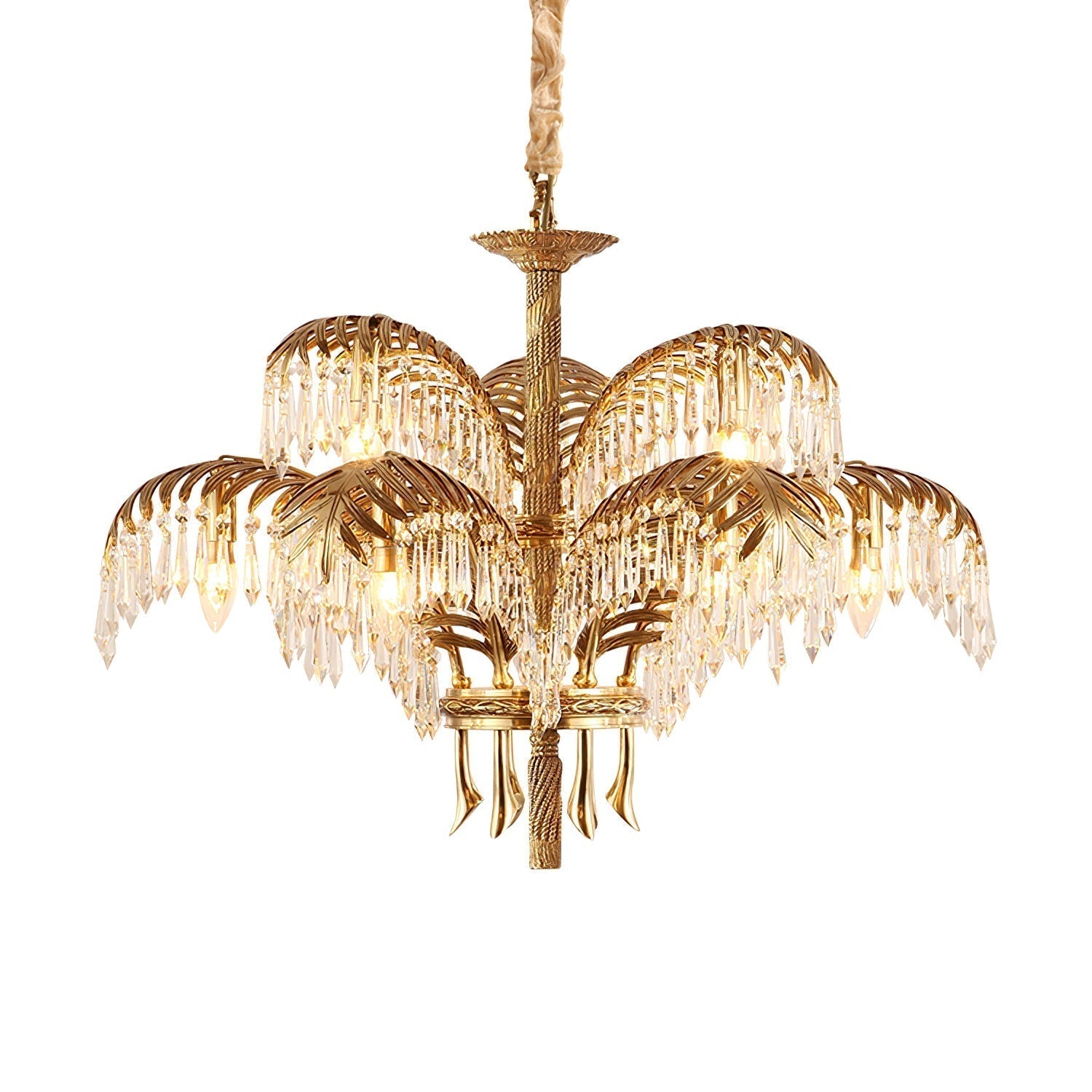 Odoraris Regal Brass Crystal Chandelier - Lamp Outdoor