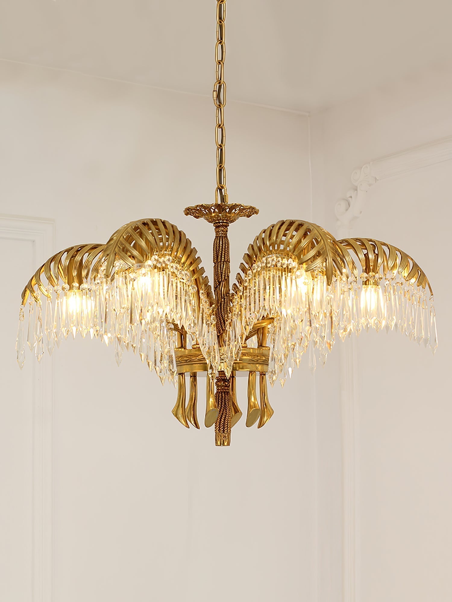 Odoraris Regal Brass Crystal Chandelier - Lamp Outdoor