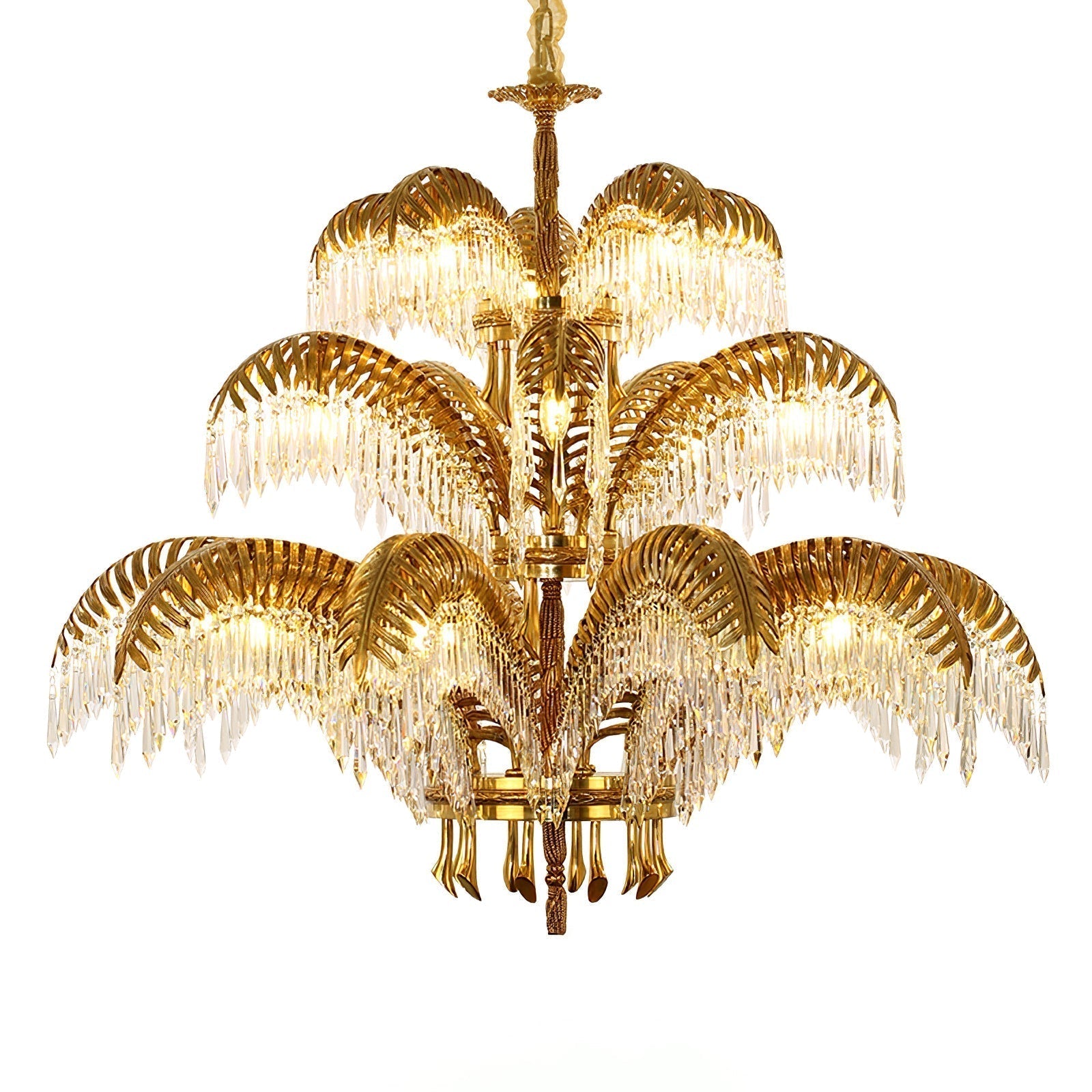 Odoraris Regal Brass Crystal Chandelier - Lamp Outdoor