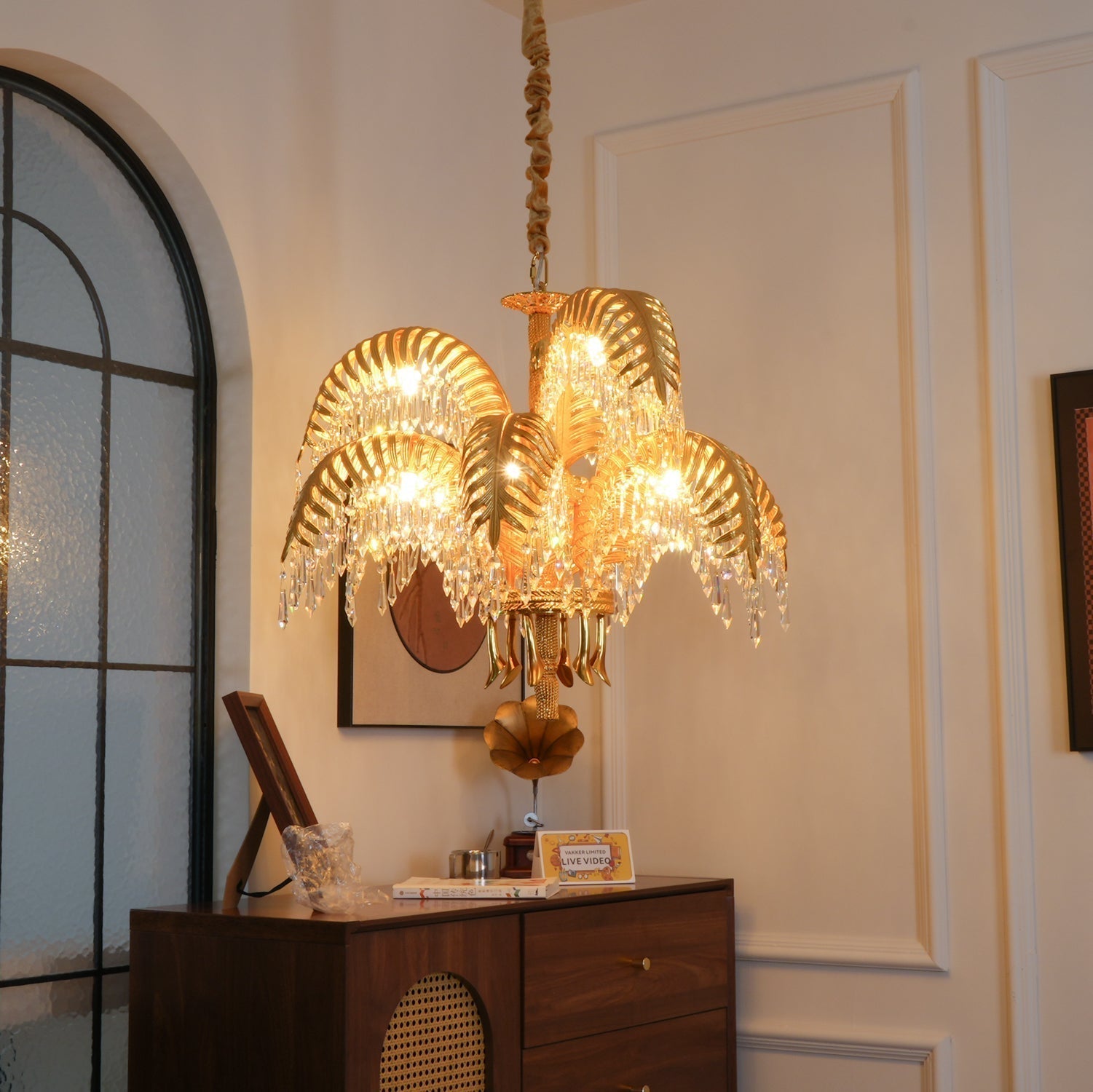 Odoraris Regal Brass Crystal Chandelier - Lamp Outdoor
