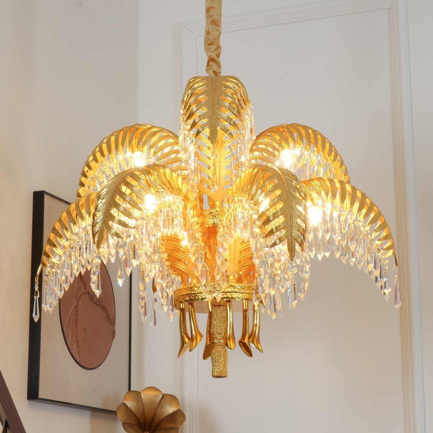 Odoraris Regal Brass Crystal Chandelier - Lamp Outdoor