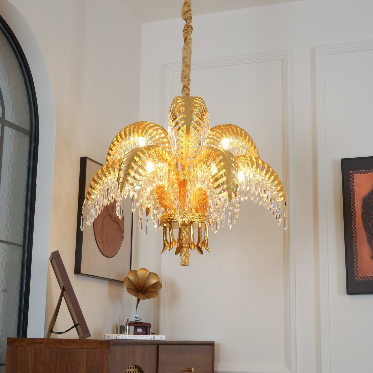 Odoraris Regal Brass Crystal Chandelier - Lamp Outdoor
