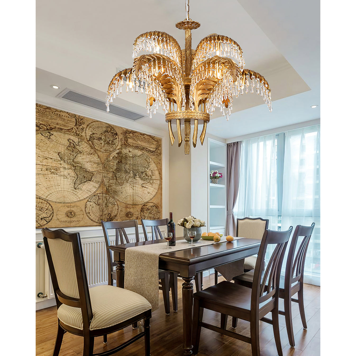 Odoraris Regal Brass Crystal Chandelier - Lamp Outdoor