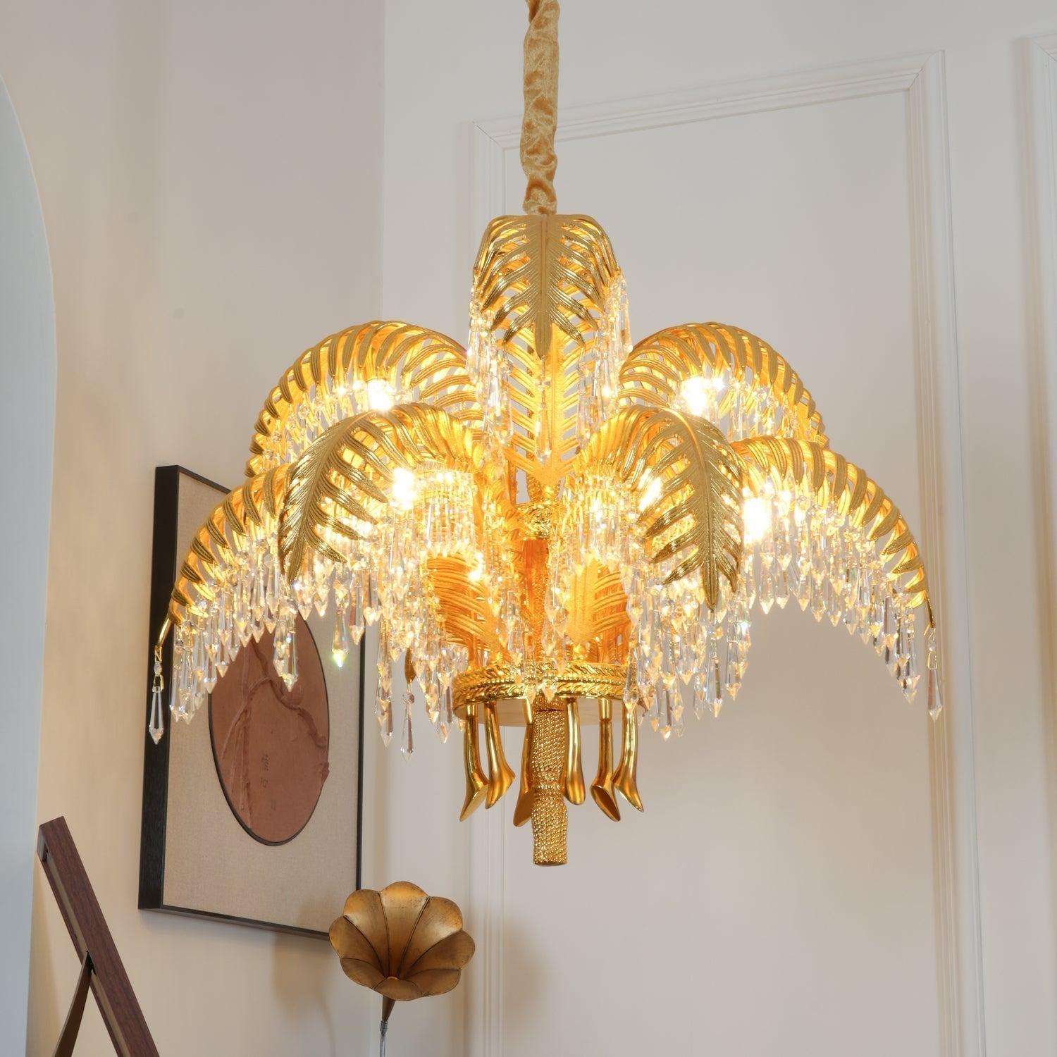 Odoraris Regal Brass Crystal Chandelier - Lamp Outdoor