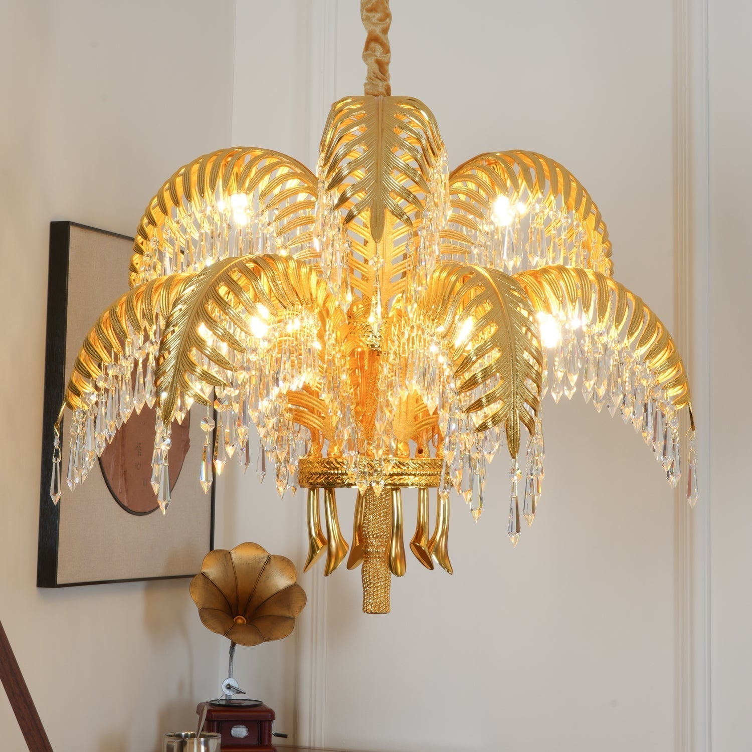 Odoraris Regal Brass Crystal Chandelier - Lamp Outdoor