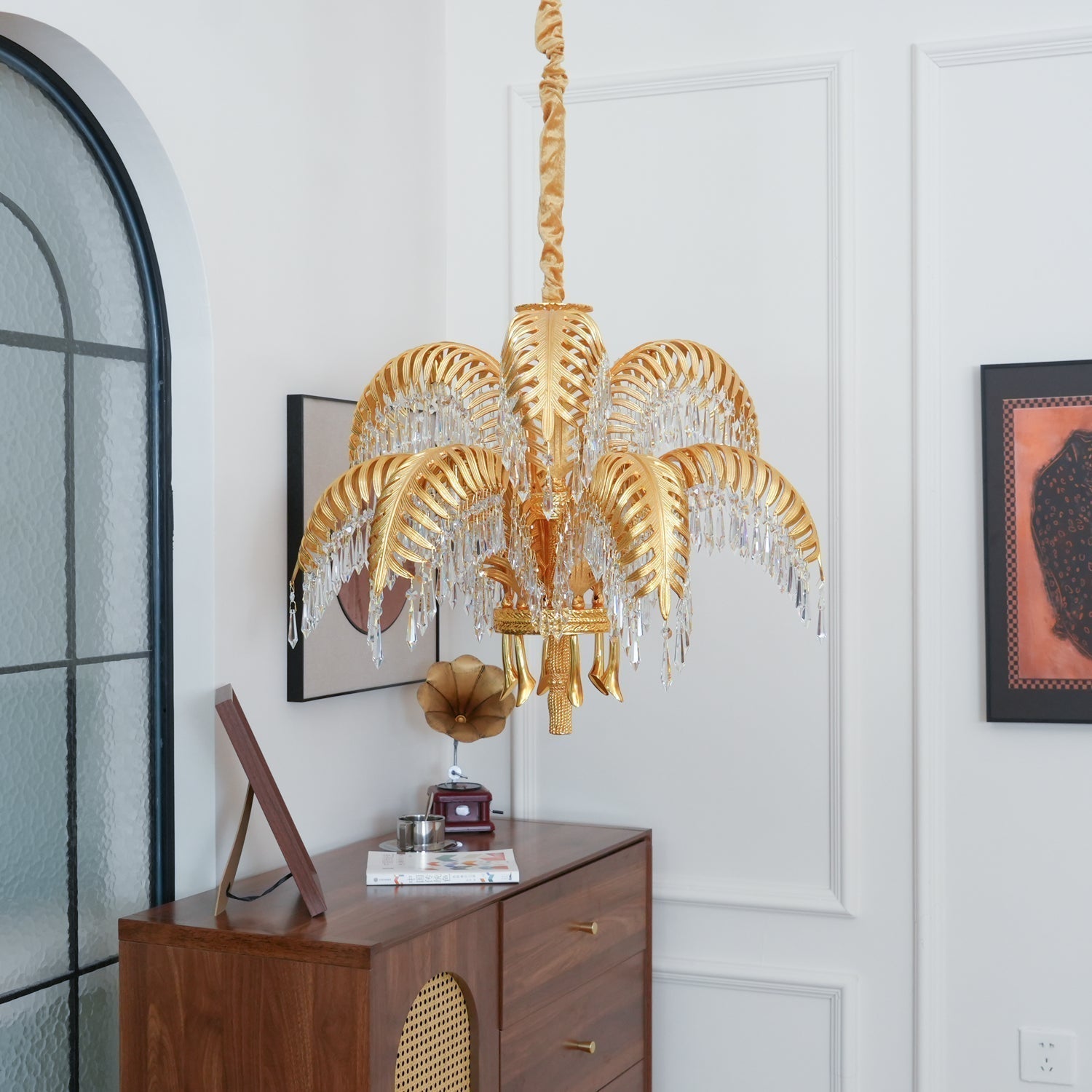 Odoraris Regal Brass Crystal Chandelier - Lamp Outdoor