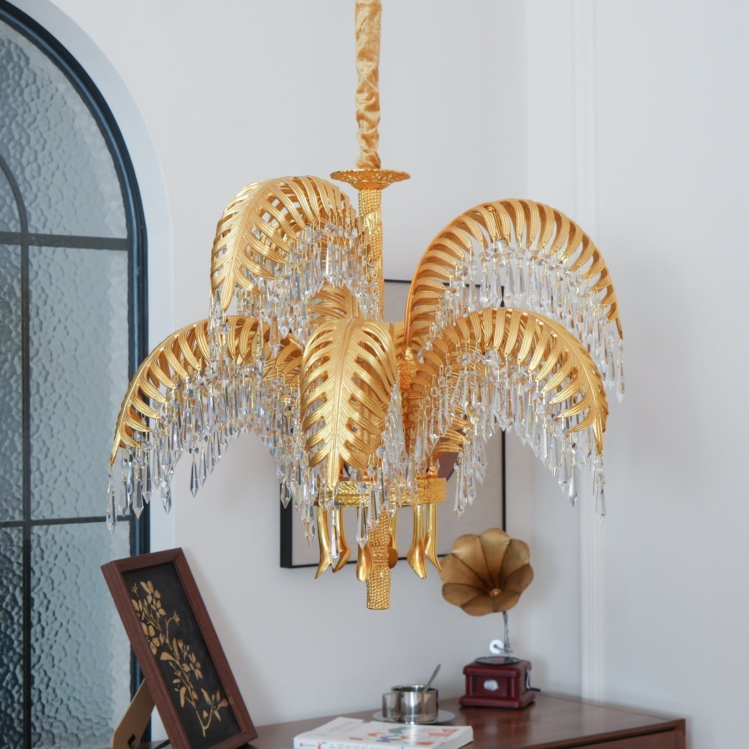 Odoraris Regal Brass Crystal Chandelier - Lamp Outdoor