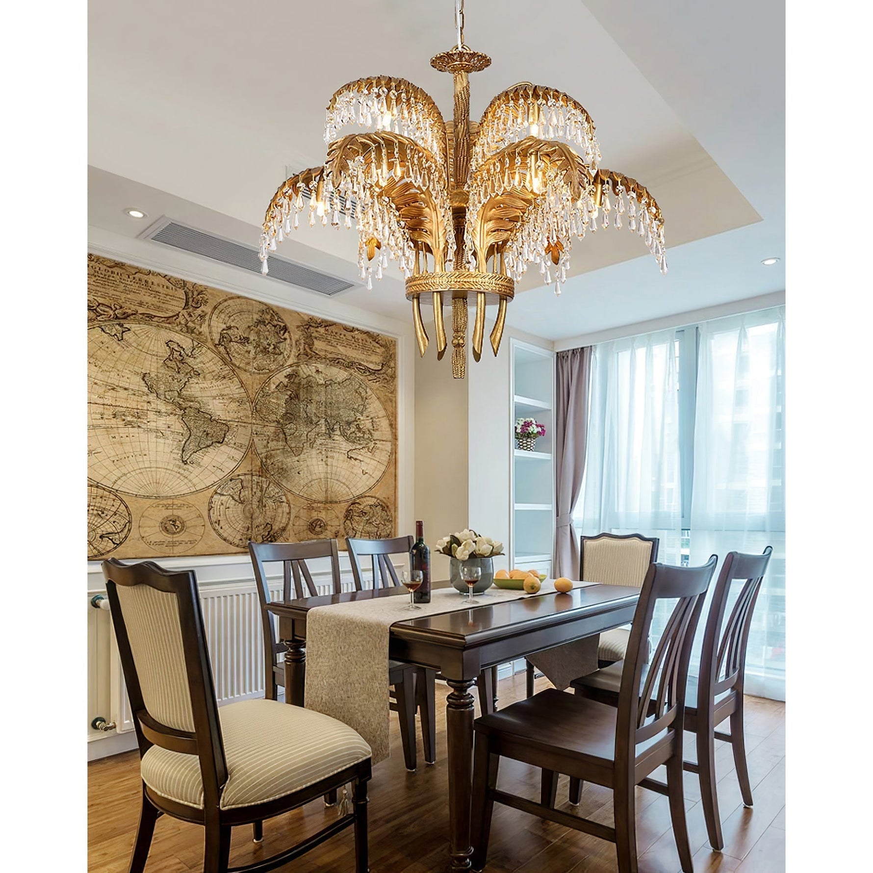 Odoraris Regal Brass Crystal Chandelier - Lamp Outdoor