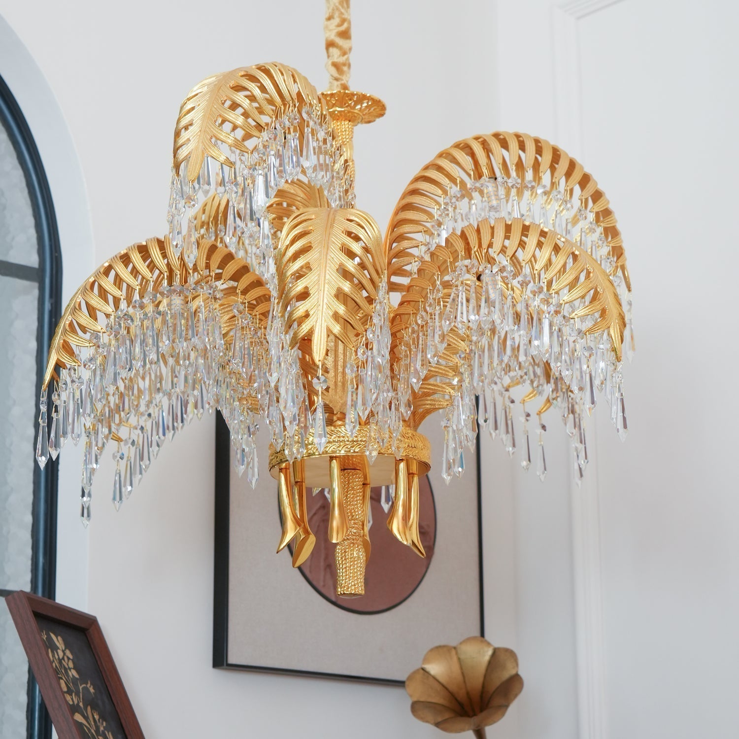Odoraris Regal Brass Crystal Chandelier - Lamp Outdoor