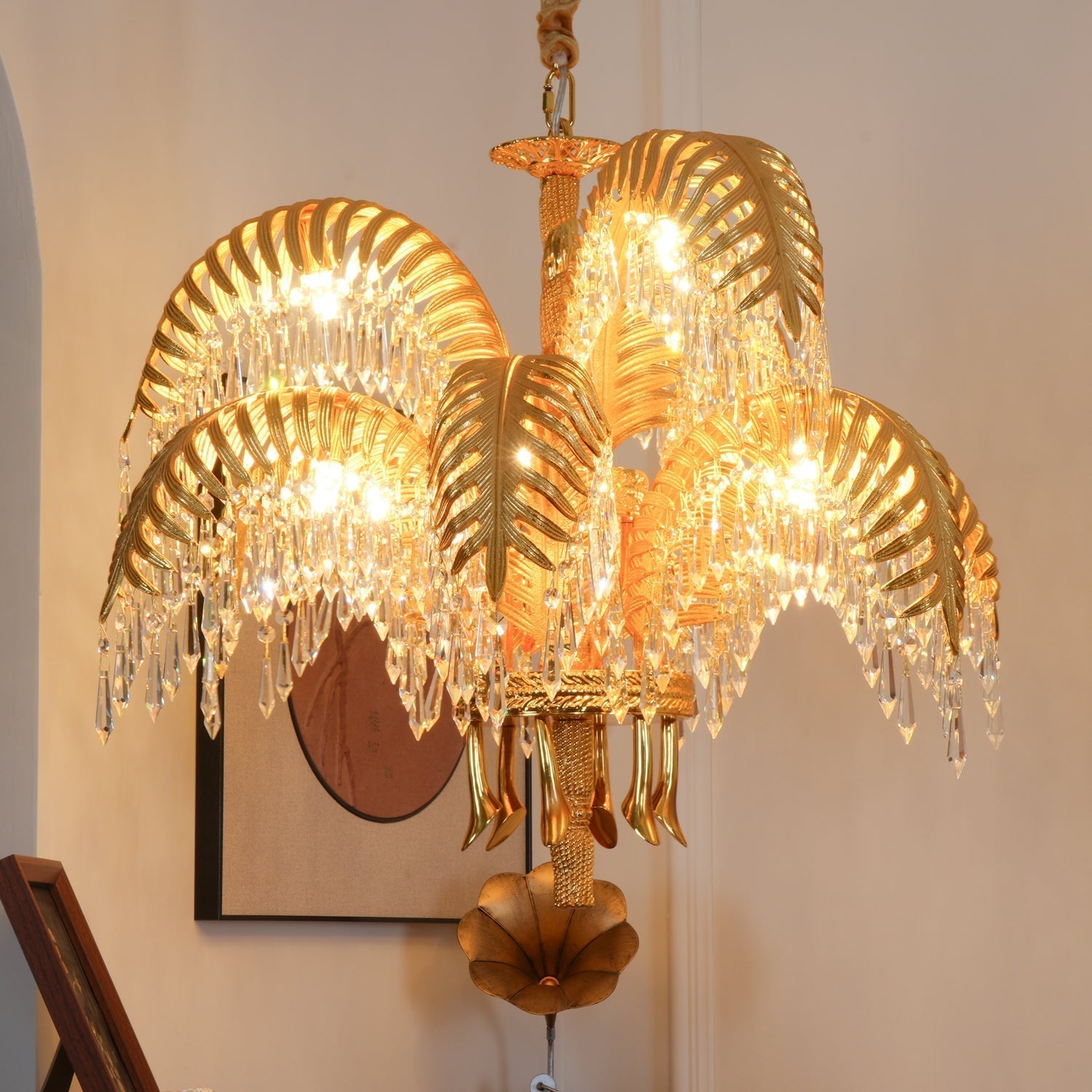 Odoraris Regal Brass Crystal Chandelier - Lamp Outdoor