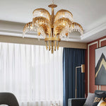 Odoraris Regal Brass Crystal Chandelier - Lamp Outdoor