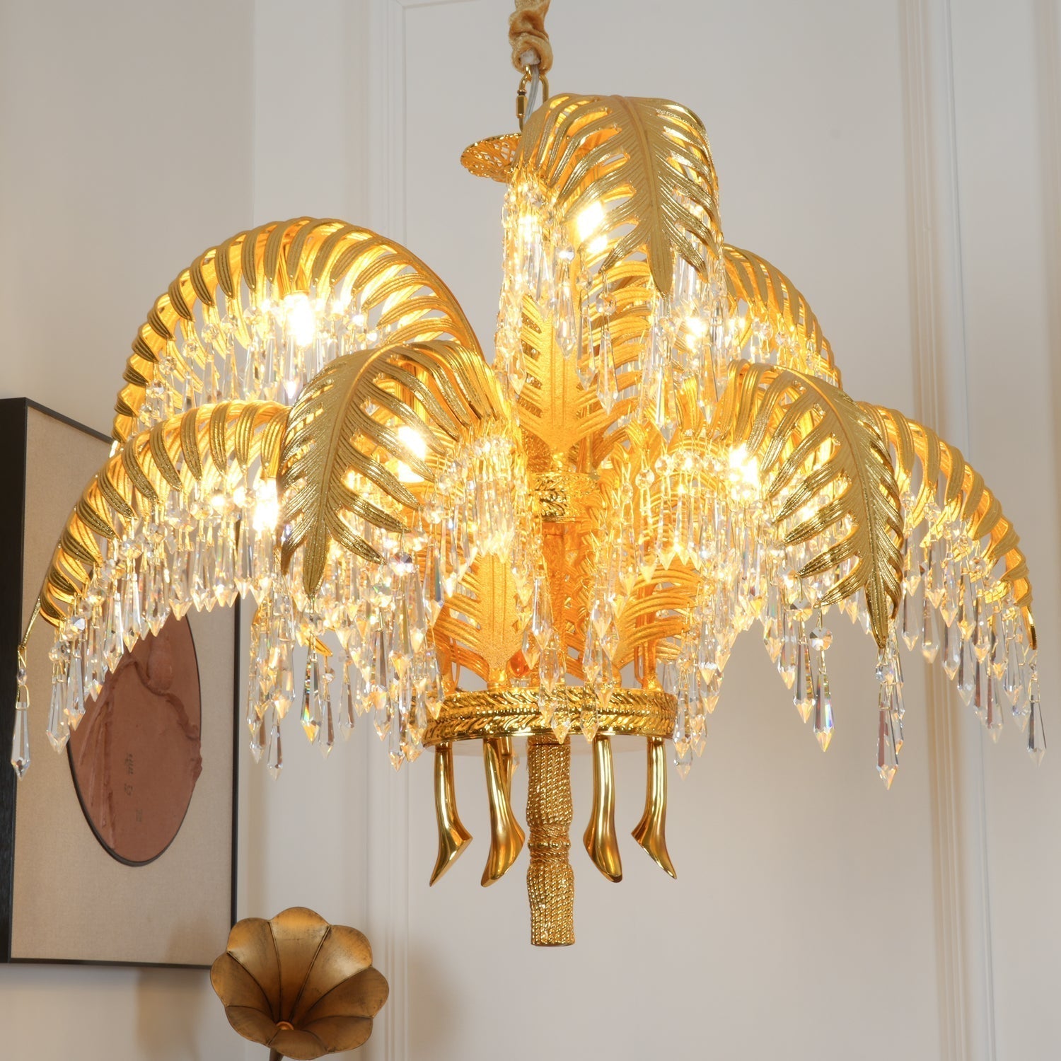 Odoraris Regal Brass Crystal Chandelier - Lamp Outdoor