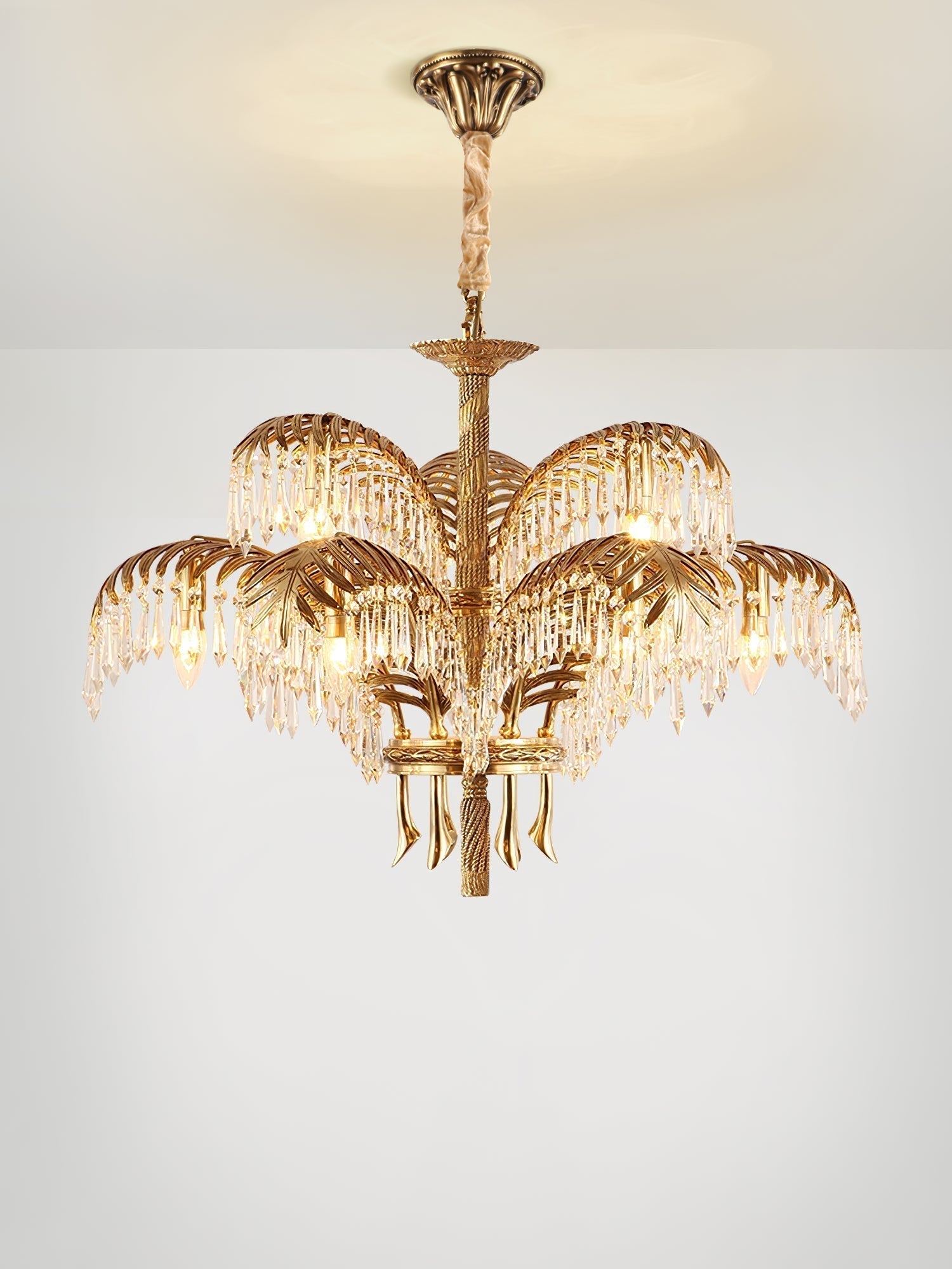Odoraris Regal Brass Crystal Chandelier - Lamp Outdoor