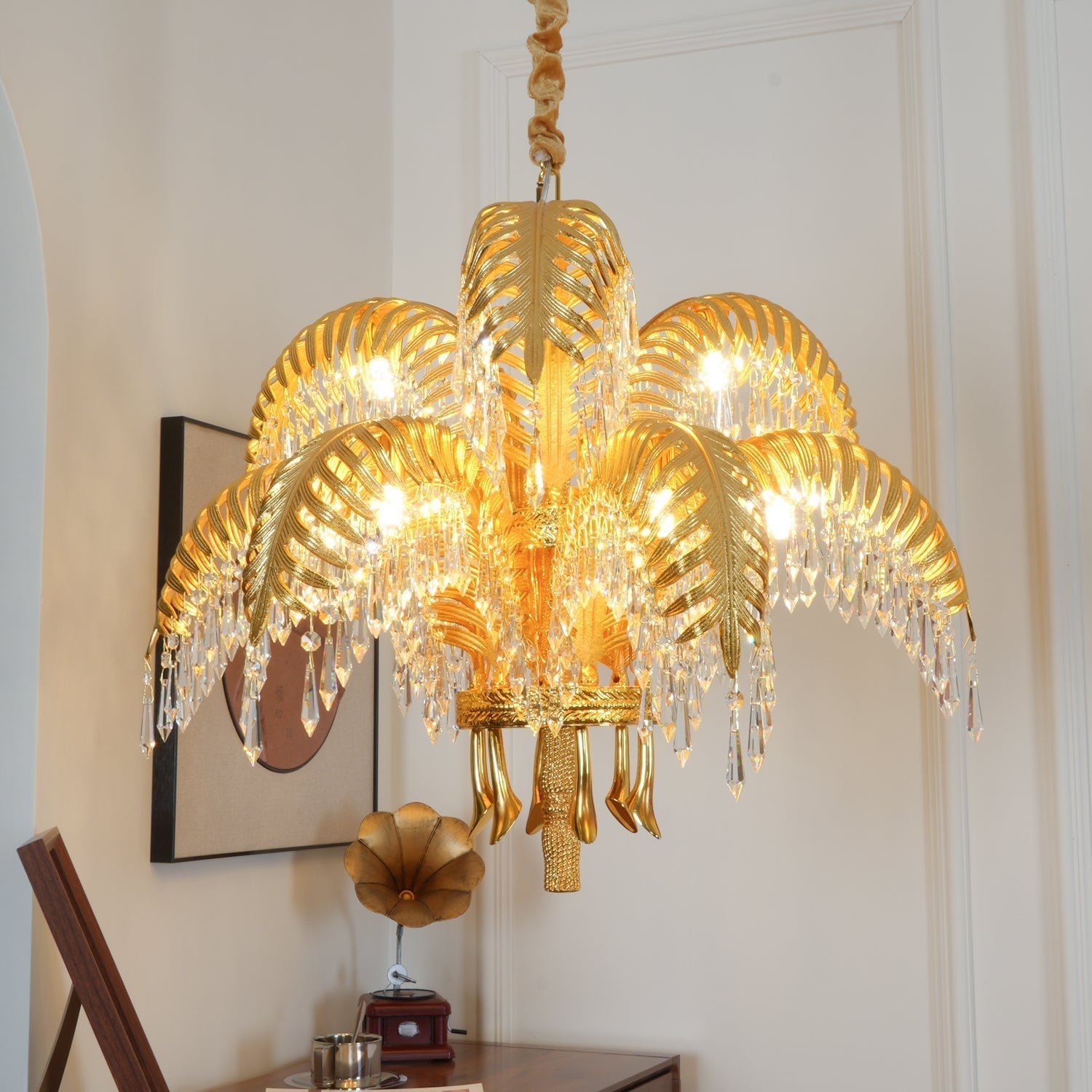 Odoraris Regal Brass Crystal Chandelier - Lamp Outdoor
