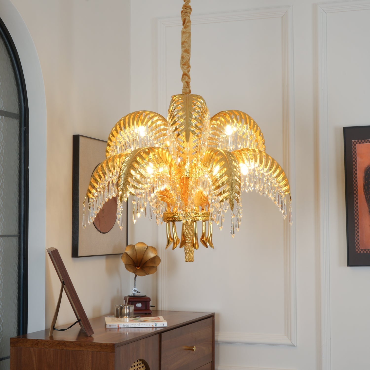 Odoraris Regal Brass Crystal Chandelier - Lamp Outdoor