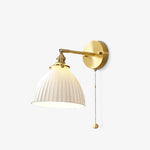 Brass Pleated Ceramic Wall Lamp - Lamp Outdoor