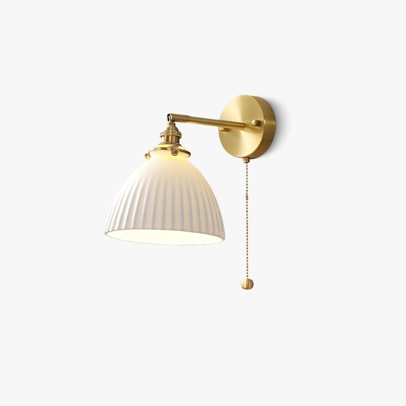 Brass Pleated Ceramic Wall Lamp - Lamp Outdoor