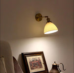 Brass Pleated Ceramic Wall Lamp - Lamp Outdoor