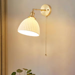Brass Pleated Ceramic Wall Lamp - Lamp Outdoor