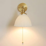 Brass Pleated Ceramic Wall Lamp - Lamp Outdoor