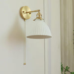 Brass Pleated Ceramic Wall Lamp - Lamp Outdoor