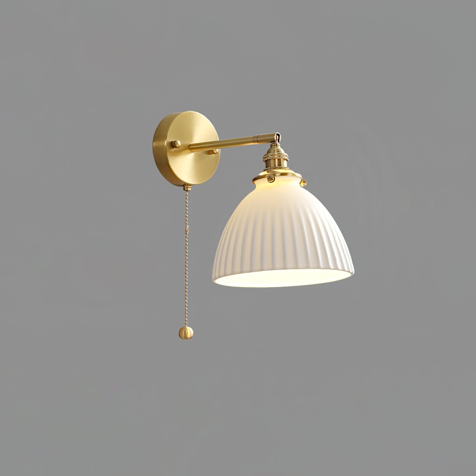 Brass Pleated Ceramic Wall Lamp - Lamp Outdoor