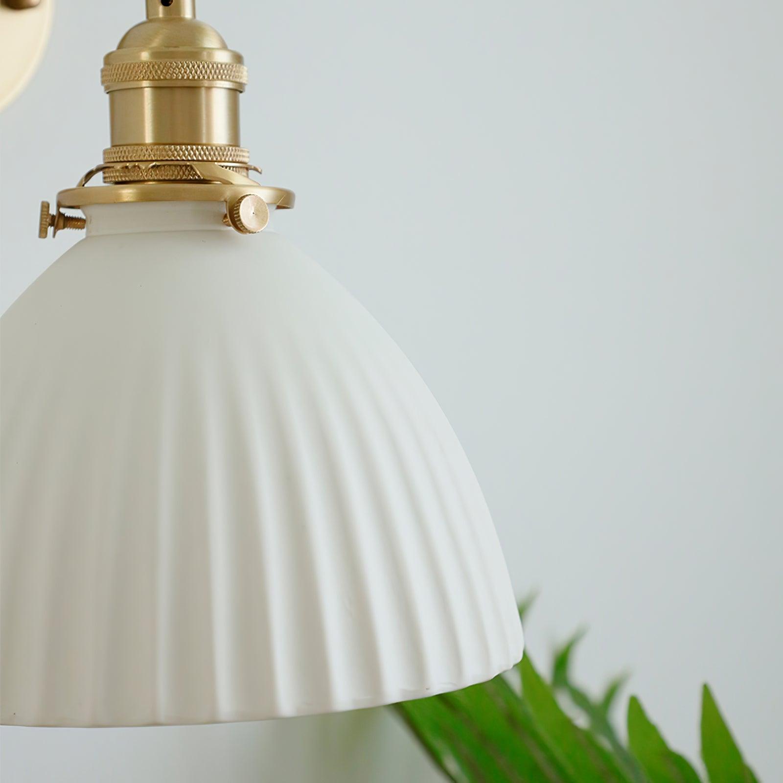 Brass Pleated Ceramic Wall Lamp - Lamp Outdoor