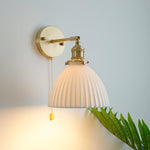 Brass Pleated Ceramic Wall Lamp - Lamp Outdoor