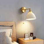Brass Pleated Ceramic Wall Lamp - Lamp Outdoor