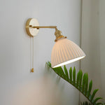 Brass Pleated Ceramic Wall Lamp - Lamp Outdoor