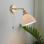 Brass Pleated Ceramic Wall Lamp - Lamp Outdoor